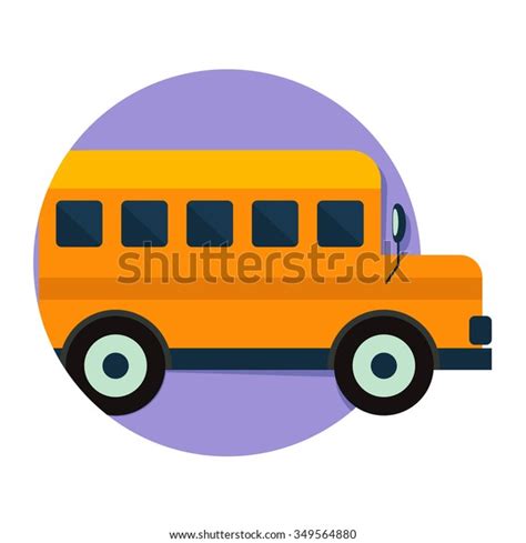 Flat Vector Icon Illustration School Bus Stock Vector Royalty Free