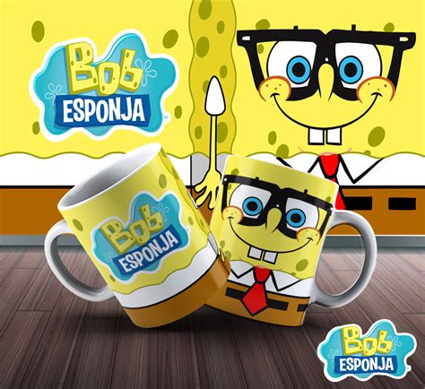 Lembrancinha caneca de polímero Bob esponja Elo7