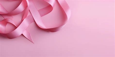 Premium Photo | Pink ribbon breast cancer on pink background