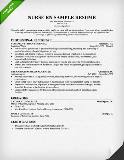 5 Sample Nurse Resume | Sample Resumes