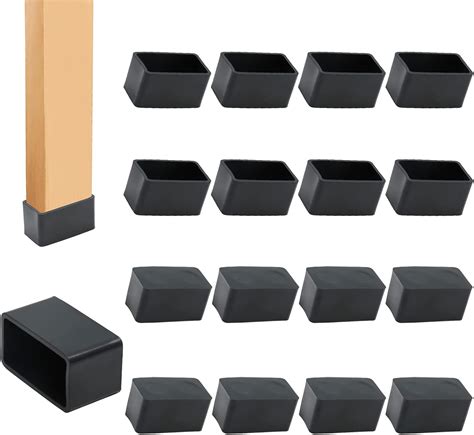 Suiwotin Pcs Pvc Rectangle Rubber Chair Leg Tips Caps Mm X Mm