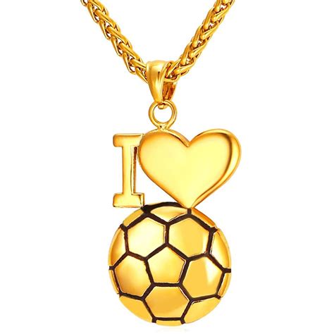 Statement Sport Jewelry Stainless Steel Enamel Soccer Pendant With