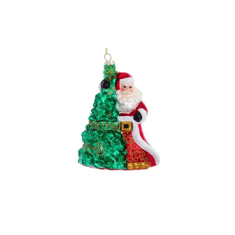 KSA Set of 6 Santa with Christmas Tree Christmas Ornaments 7.25" | Michaels