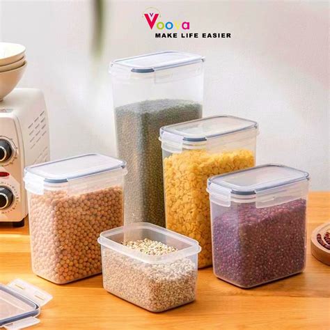 Jual VOOVA Toples Transparan Makanan Kotak Penyimpanan Kedap Udara