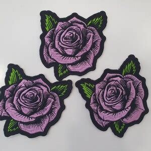 Red Rose Flower Patch Embroidered Rose Decoration Sew On Patch Etsy