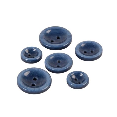 Lot De 6 Boutons Ronds 2 Trous Bleu Marine MyMercerie Vente En