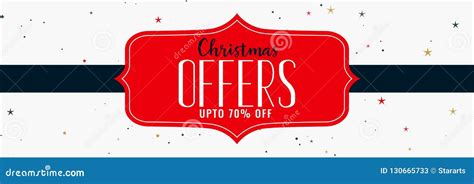 Christmas Offers And Sale Banner Design Stock Vector Illustration Of