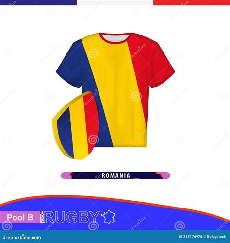 Rugby Jersey of Romania National Team with Flag Stock Illustration ...