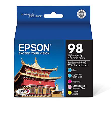 Epson 98 Claria Cyan Light Cyan Magenta Light Magenta Yellow High Yield