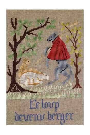 楽天市場Sajouサジュー クロスステッチ刺繍チャート 図案 FABLE JEAN DE LA FONTAINE LE LOUP