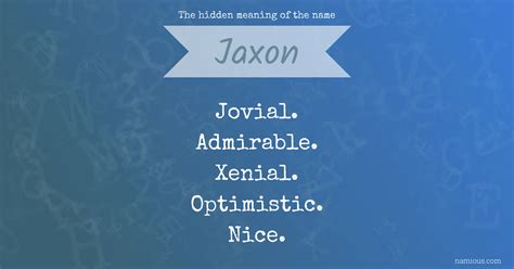 The Hidden Meaning Of The Name Jaxon Namious