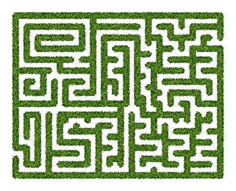 Premium Vector | Abstract maze of green hedge on white background