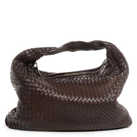 BOTTEGA VENETA Nappa Intrecciato Large Veneta Hobo Ebano 73799