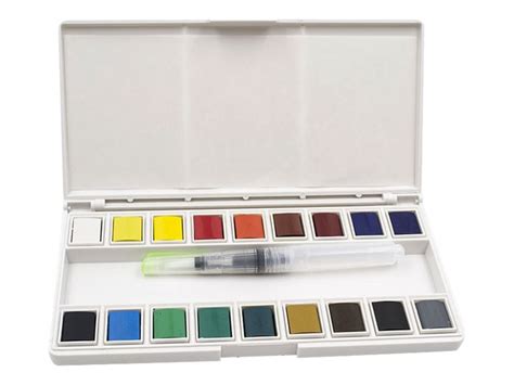 Boîte de peinture aquarelle 18 1 2 godets d aquarelle 1 pinceau