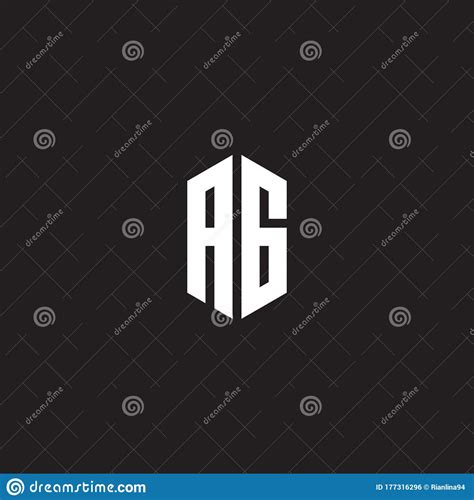 Logo Monogram With Hexagon Shape Style Design Template Stock Vector