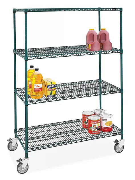 Epoxy Mobile Shelving 48 X 24 X 69 Green H 10441g Uline