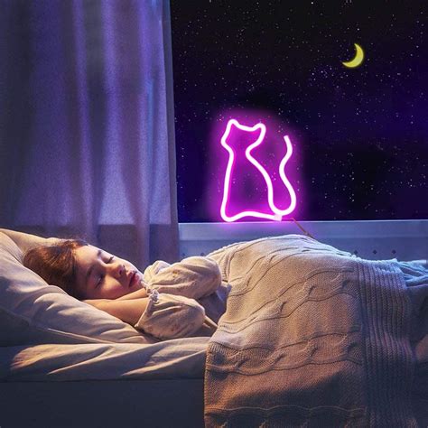 Buy Xiyunte Cat Neon Sign Pink Neon Light Signs For Wall Decor