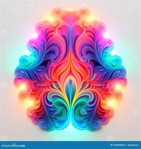 Vibrant Neon Swirl Design Baroque Ornamental Flourishes And