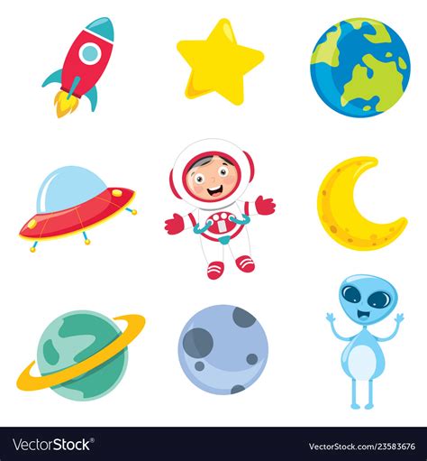 Space elements Royalty Free Vector Image - VectorStock