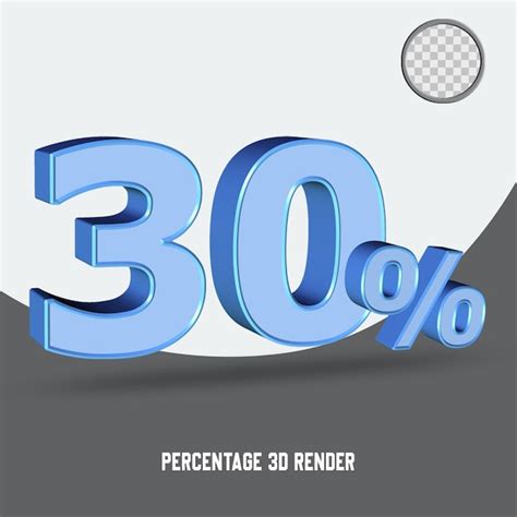 Premium Psd 3d Render Number Percentage Light Blue Color