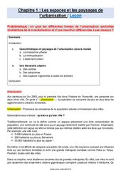 L urbanisation du monde 4ème Exercices cours évaluation révision