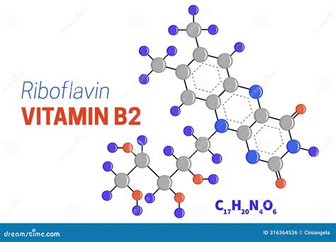 Riboflavin Or Vitamin B2 Molecule Structure Formula Illustration Stock Vector Illustration Of