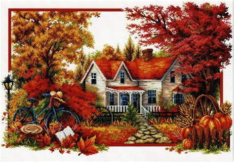 Autumn Comes No Count Cross Stitch Kit By Needleart World Variant