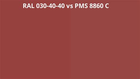 Ral 030 40 40 Vs Pms 8860 C Ral Colour Chart Uk