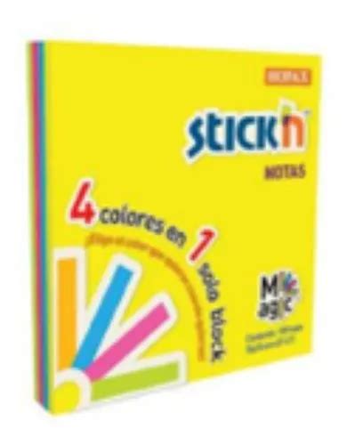 Nota Adhesiva 3x3 4 Colores Neon 100h Set 12 Blocks 2157 V Envío Gratis