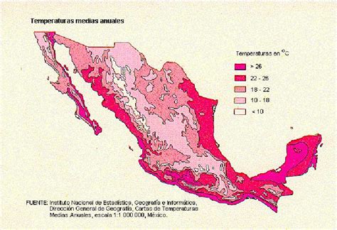 Mapa De Temperaturas Mexico