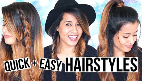 3 Quick And Easy Lazy Girl Hairstyles Simple Braid Tutorial Ariel Hamilton Girls Hairstyles