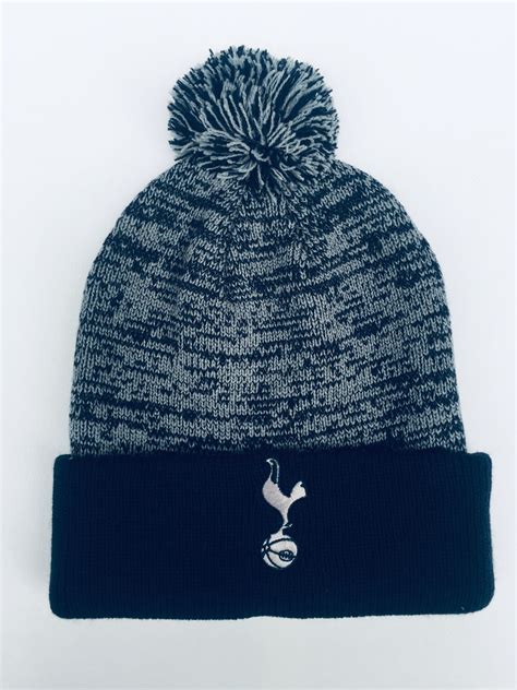 Tottenham Hotspur Navy And Grey Winter Hat N17 Club