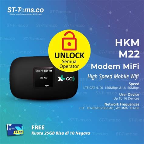 Jual Hkm M Modem Portable Mifi G Lte Unlock Sim Card Xl Free Kuota