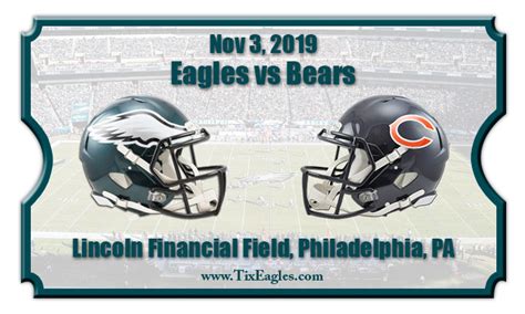 Philadelphia Eagles vs Chicago Bears Football Tickets | 11/03/19