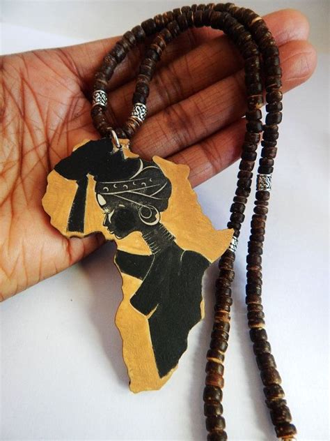 African Woman African Necklace Africa Jewelry Beaded Necklaces Wooden