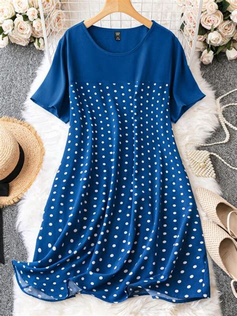 Shein Lune Plus Polka Dot Print Dress Shein Usa