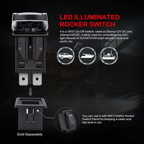 Mictuning Mic Lsz Pin Zombie Rocker Switch On Off Led Light A V