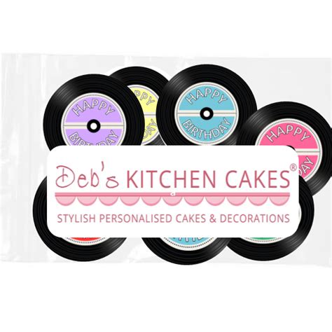 Vinyl Record Happy Birthday Cupcake Toppers Cm X Debs Kitchen Cakes