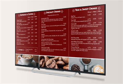 Digital Menu Board Design