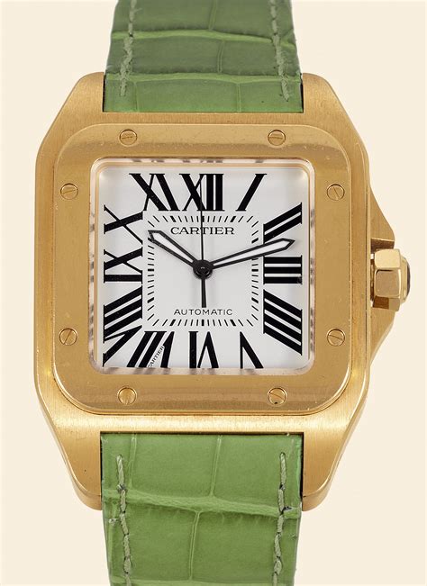Cartier Santos Yellow gold Silver 2004 | Important Collectors ...