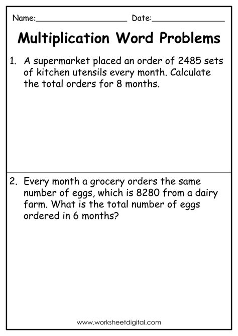 Multiplication Word Problems Skoolgo Worksheets Library