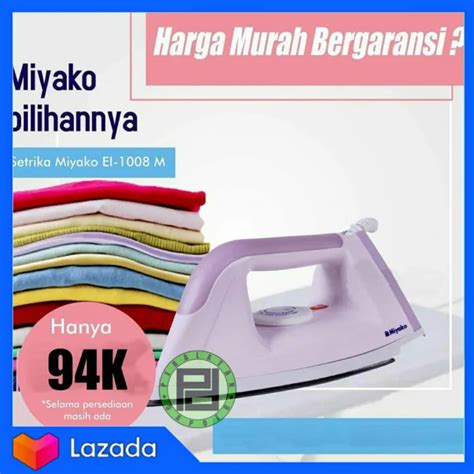 Miyako Setrika Listrik Kering Dry EI 1008M PL Lazada Indonesia