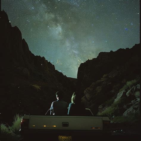 Premium Photo Two People Sit In A Car And Look At The Stars