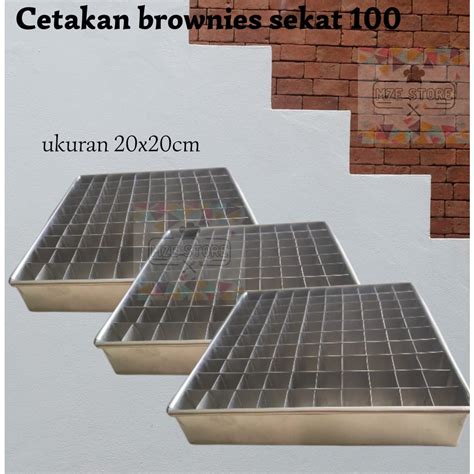 Jual LOYANG CETAKAN BROWNIES SEKAT 100 UKURAN 20X20 CM Shopee Indonesia