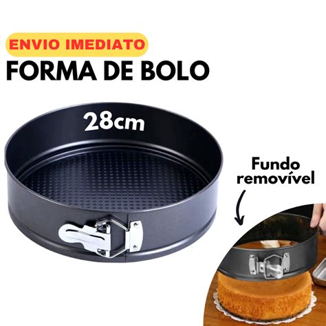 Forma Assadeira De Bolo Redonda Antiaderente Fundo Removivel Falso