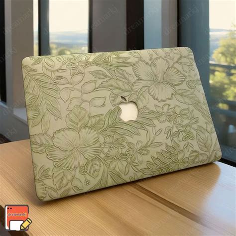 Green Floral Texture Macbook Pro 13 Zoll Fall Harte Laptop Tasche für