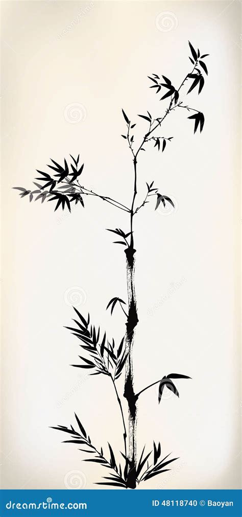 Ink Painted Bamboo Stock Vector Illustration Of Plant