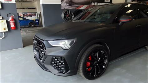 Car Wrapping Audi Rsq3 In Nero Opaco Youtube