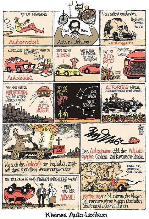 Oliver Schopf Cartoons Aus Der Welt Des Autos Gezeichnete Etymologie