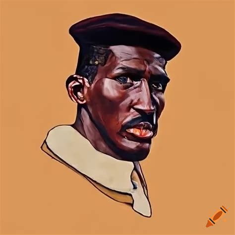 Portrait Of Thomas Sankara With Iconic Hand Gesture On Craiyon